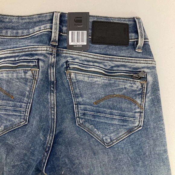 G-STAR RAW Midge Zip Mid Skinny Jeans In Lt Vintage Aged Destroy - Picture 10 of 10